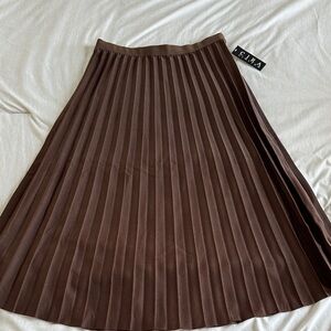 Brown Pleated Women's Skirt